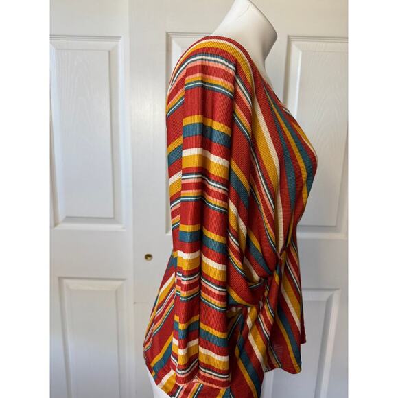 Willow & Root Striped Cinched Blouse - Autumn Chic - Picture 3 of 8